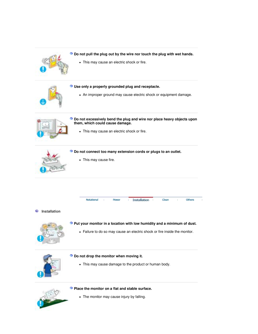 Samsung RL17PSUSQ/EDC, RL19PSUSV/XSJ, RL17PSUSV/XSJ manual Use only a properly grounded plug and receptacle, Installation 