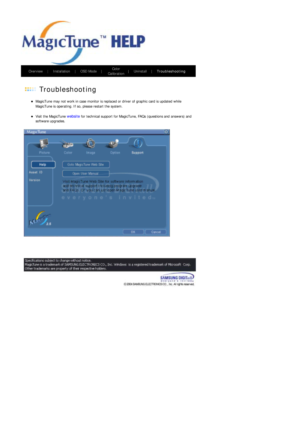 Samsung LS19RLPUSQ/SAI, RL19PSUSV/XSJ, RL17PSUSV/XSJ, RL17ESUS/XSJ, RL17PSUSQ/EDC, RL19PSUSQ/EDC, RL17PSQSQ/EDC Troubleshooting 