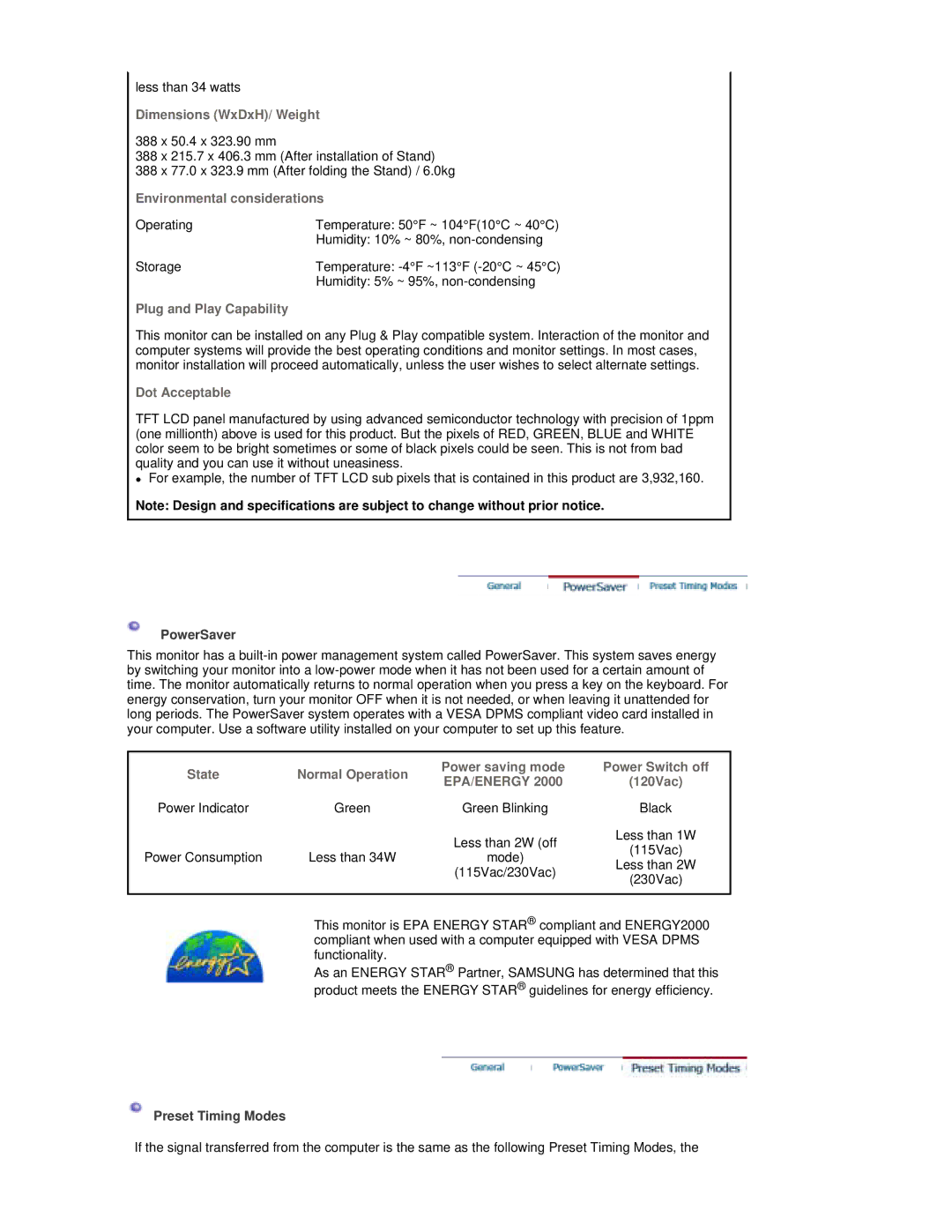 Samsung RL17PSQSQ/MYA, RL19PSUSV/XSJ, RL17PSUSV/XSJ, RL17ESUS/XSJ, RL17PSUSQ/EDC, RL19PSUSQ/EDC, RL17PSQSQ/EDC manual Epa/Energy 