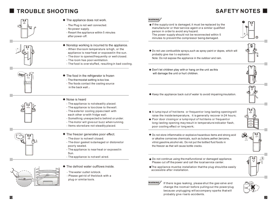 Samsung RL26FCSW1/BWT, RL24DCSW1/CCB, RL24FCAS1/BWT, RL24FCSW1/BWT, RL24FCAS1/BUL, RL26DCSW1/XEK, RL26DCSW1/BUS Safety Notes 