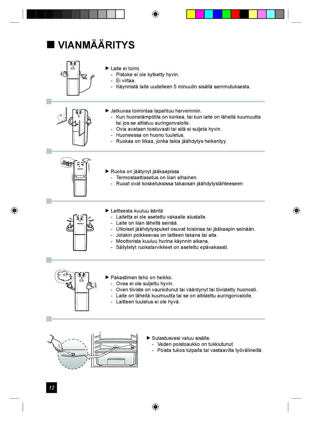 Samsung RL24DESW1/XEE manual  Vianmääritys 