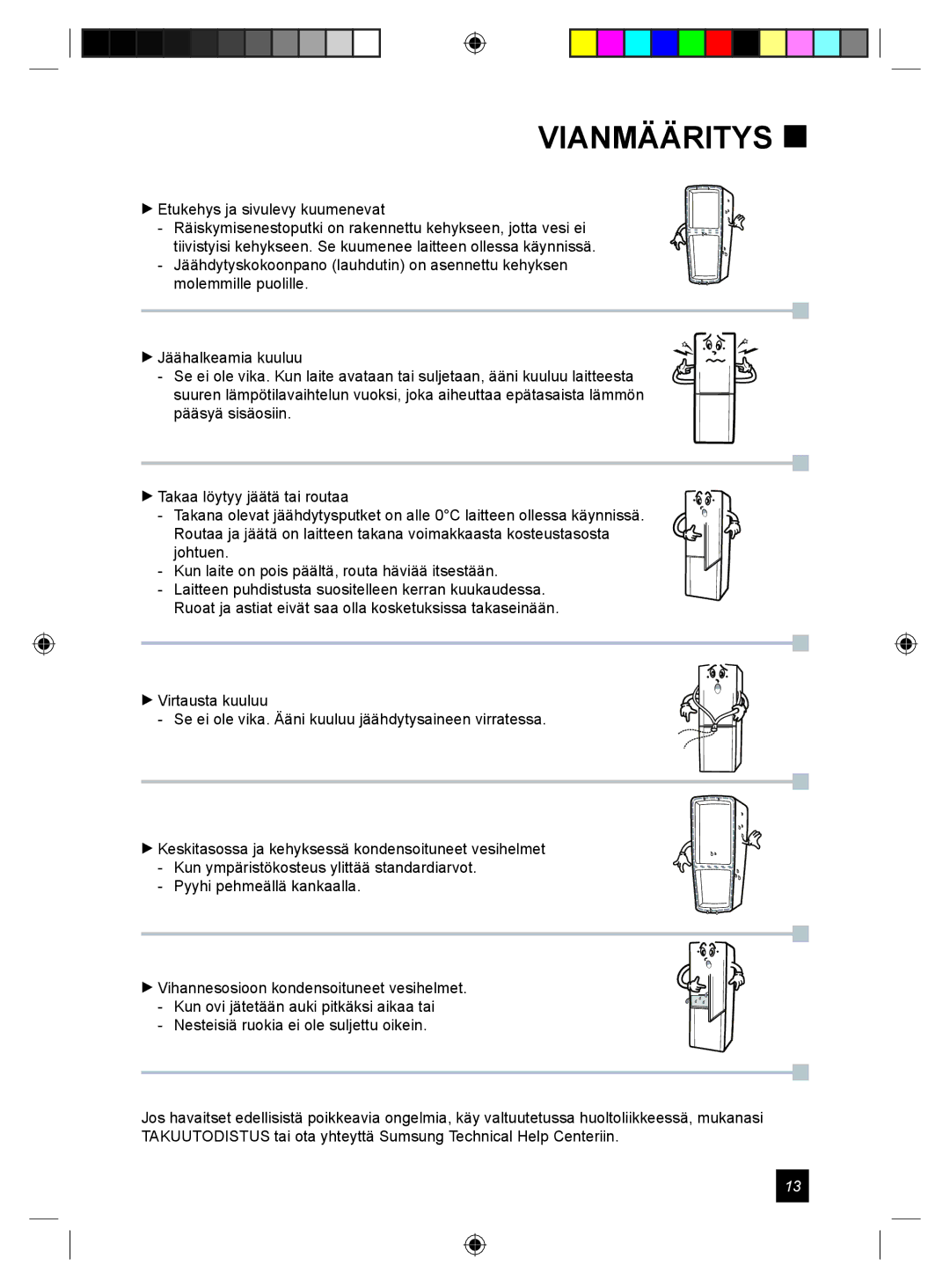 Samsung RL24DESW1/XEE manual Vianmääritys  