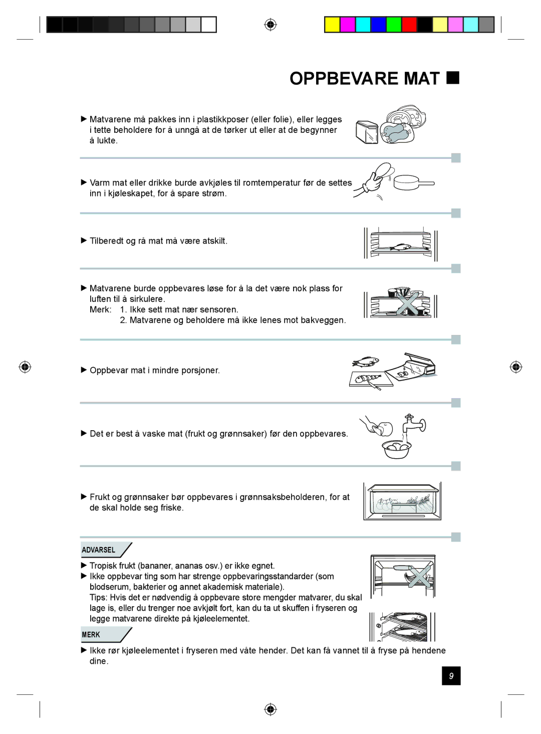 Samsung RL24DESW1/XEE manual Oppbevare MAT  