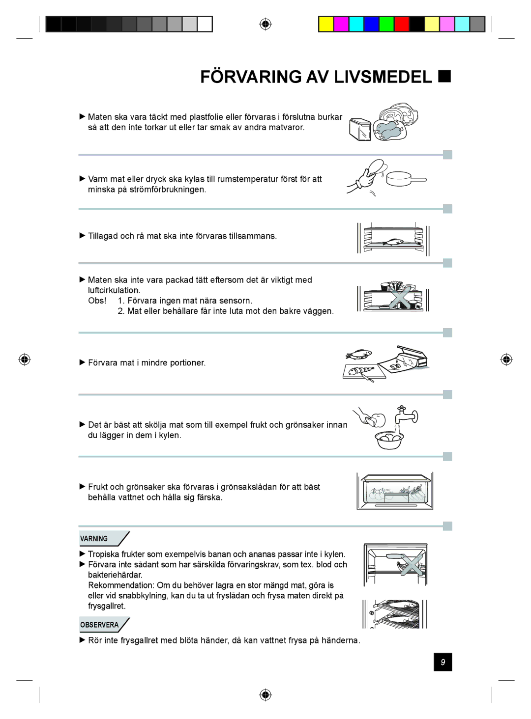 Samsung RL24DESW1/XEE manual Förvaring AV Livsmedel  