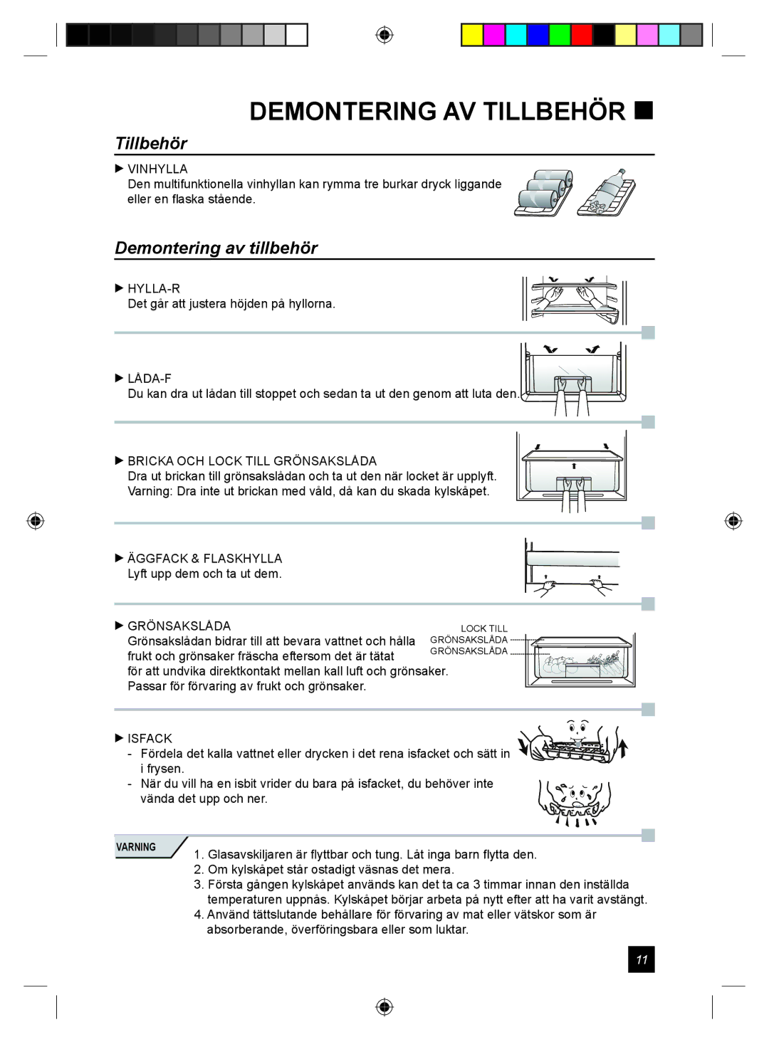 Samsung RL24DESW1/XEE manual Demontering AV Tillbehör , Demontering av tillbehör 