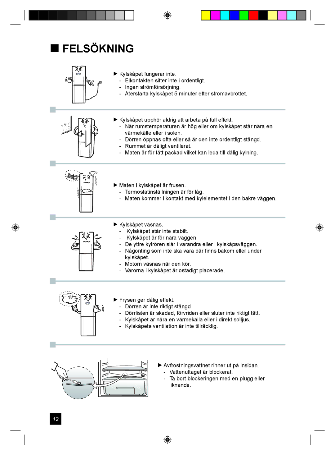 Samsung RL24DESW1/XEE manual  Felsökning 