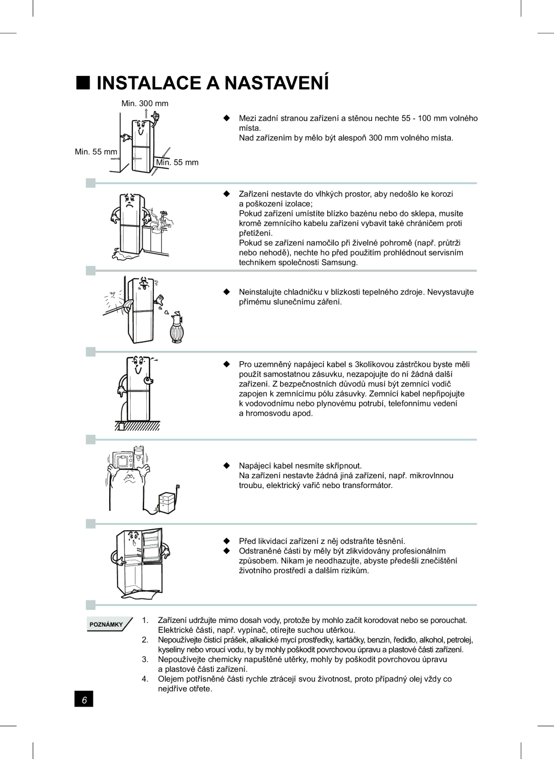 Samsung RL24FCAS1/XEH manual Min mm 