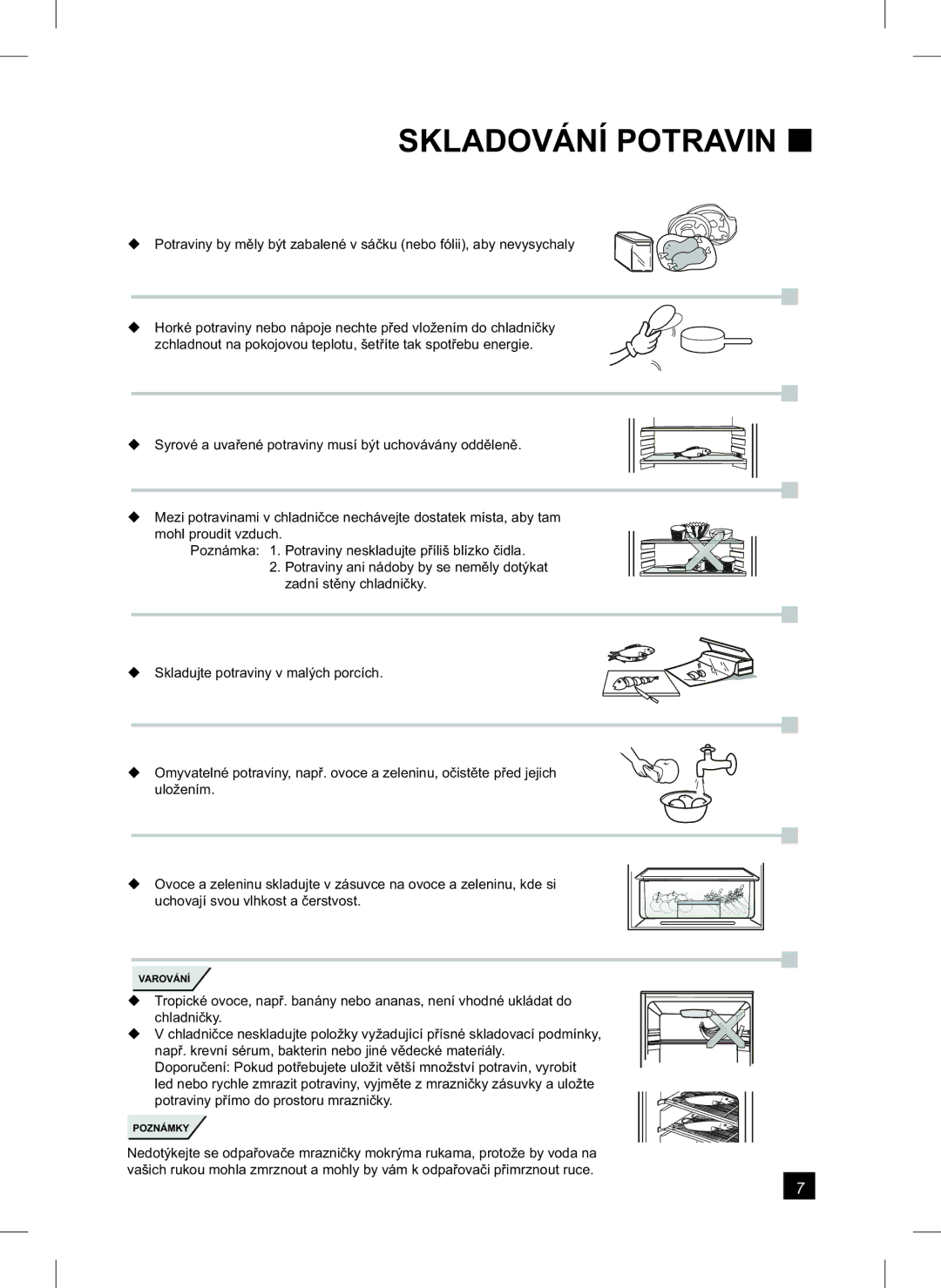 Samsung RL24FCAS1/XEH manual Skladování Potravin 