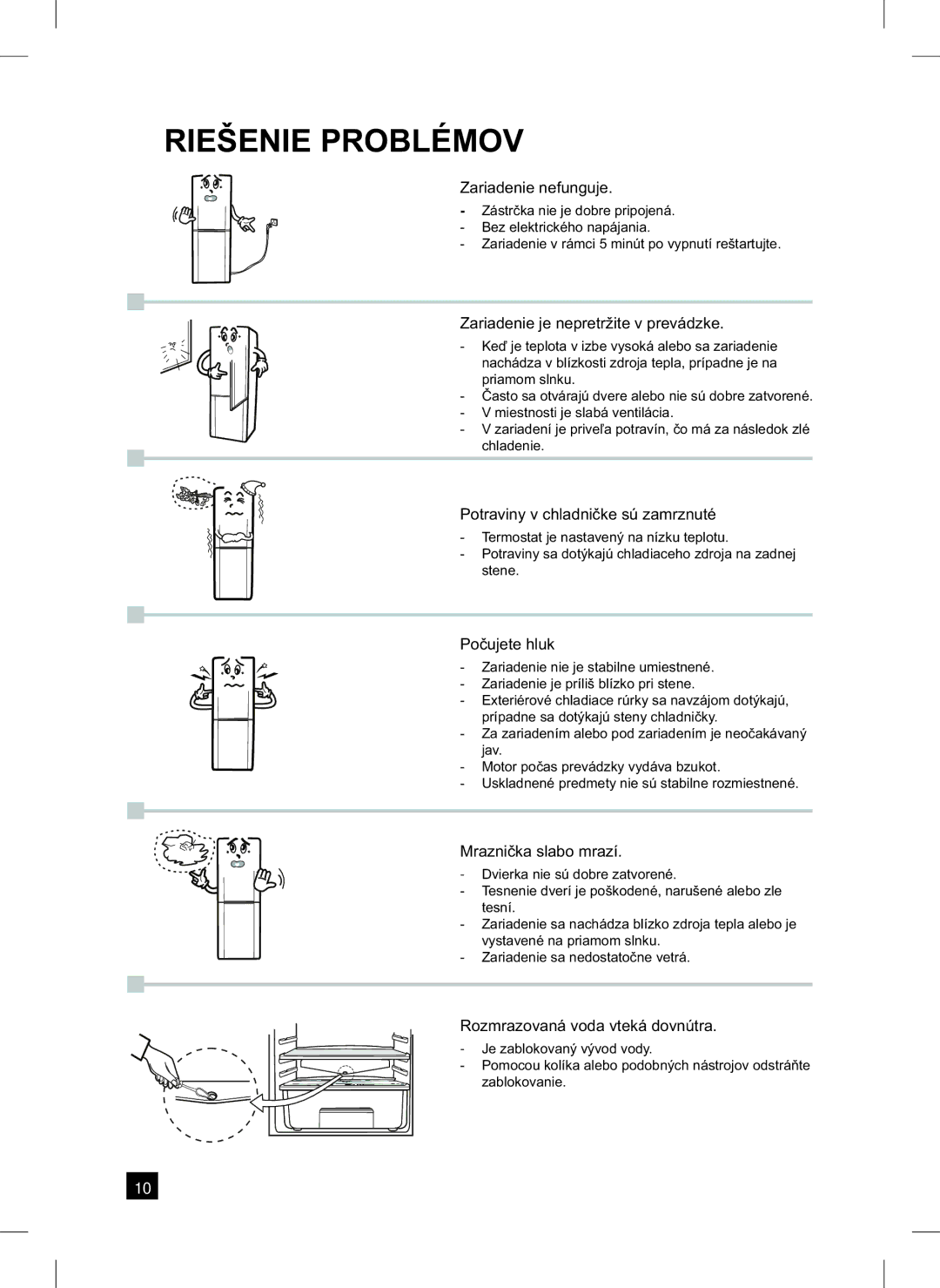 Samsung RL24FCSW1/XEH manual Riešenie Problémov, Zariadenie nefunguje 