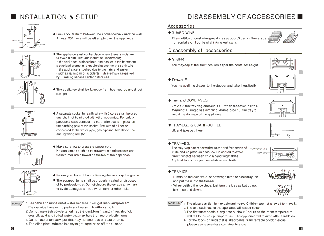 Samsung RL26DCAS1/BUL, RL26DCAS1/XAG, RL26DCAS1/XEH manual Disassembly of Accessories, Disassembly of accessories 