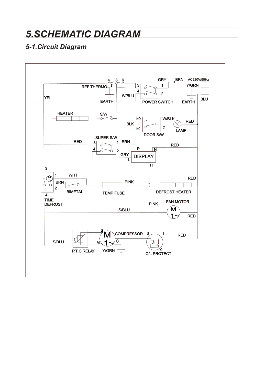 Samsung RL25DATW1/XEK, RL28DATS1/XEK, RL28DBSI1/XEK, RL28DBSW1/XEK, RL25DATS1/XEK manual Schematic Diagram, Circuit Diagram 