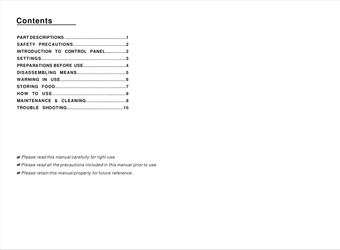 Samsung RL28FBSI, RL28FBSW instruction manual Contents 