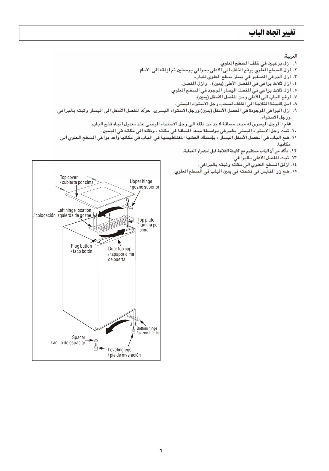 Samsung SG15CCGWQN/LIB, RL33SBSW1/XEG, SG15DCGWQL/SUT, SG15CCGWQN/HAJ, SG15DCGWHL/JUM manual Levelinglegs Pie de nivelacion 