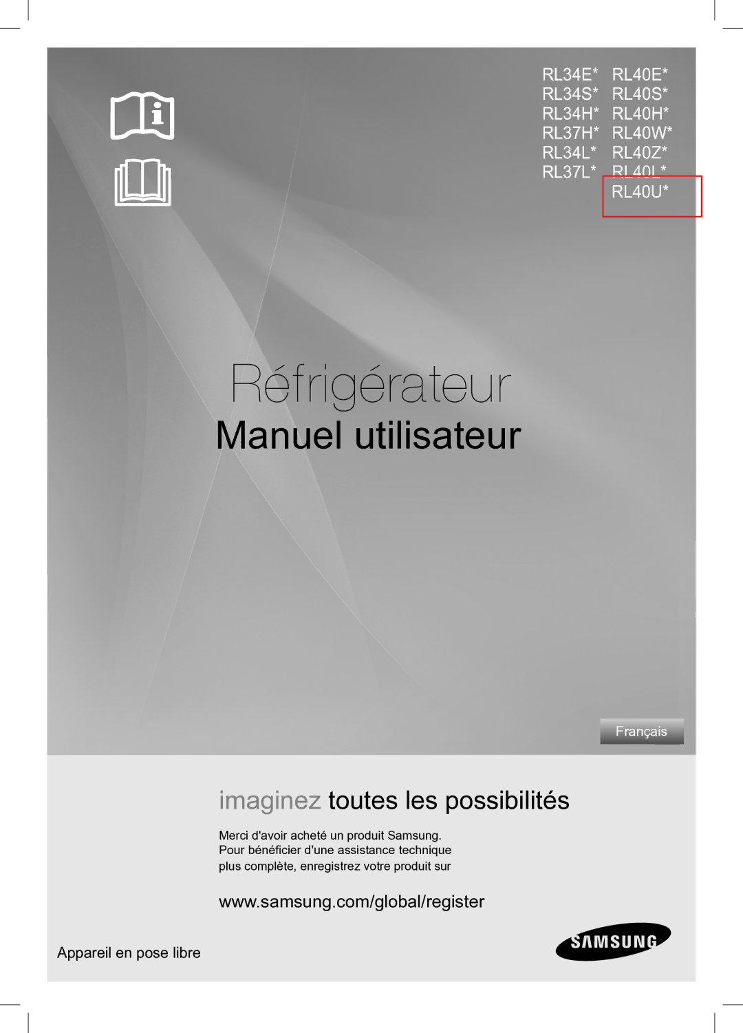 Samsung RL34HGPS1/XEG manual Réfrigérateur 