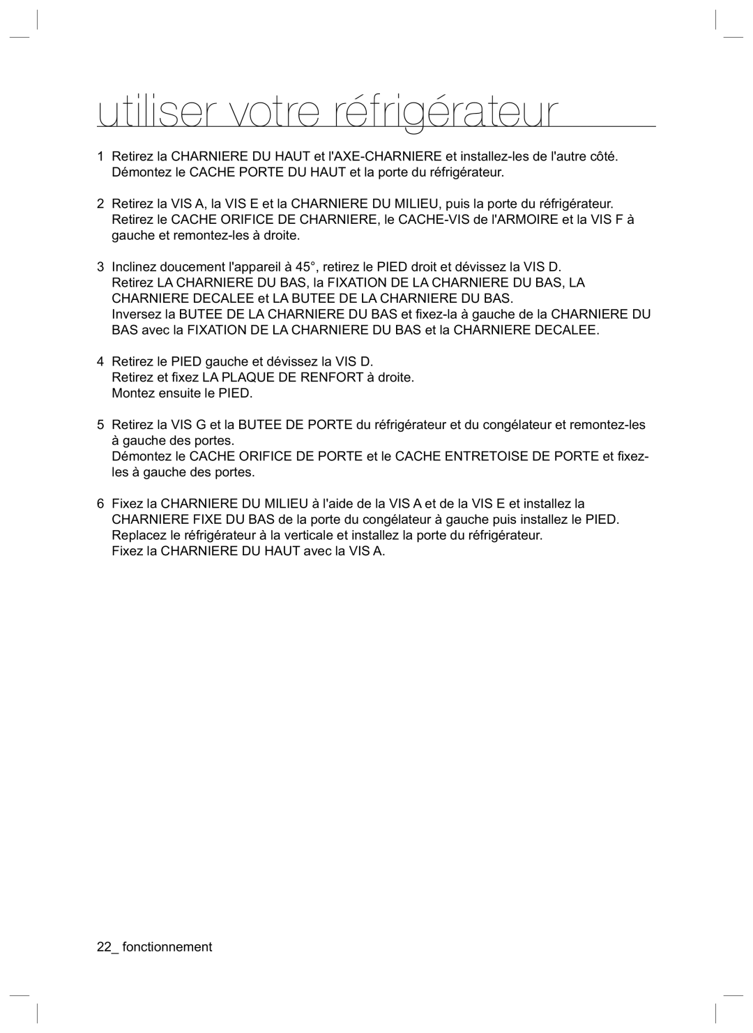 Samsung RL34HGPS1/XEG manual Utiliser votre réfrigérateur 