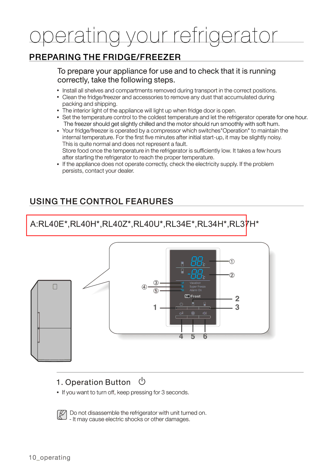 Samsung RL34HGPS1/XEG manual ARL40E*,RL40H*,RL40Z*,RL40U*,RL34E*,RL34H*,RL37H 