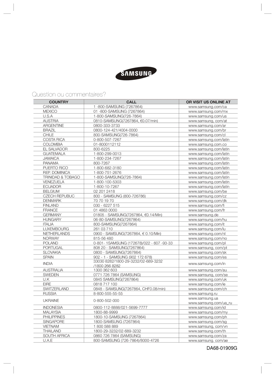 Samsung RL40HGIH1/XEG, RL34HGSW1/XEG, RL40HGSW1/XEG, RL40EGPS1/XEG, RL34LCSW1/XEG, RL40WGPS1/XEG Question ou commentaires? 