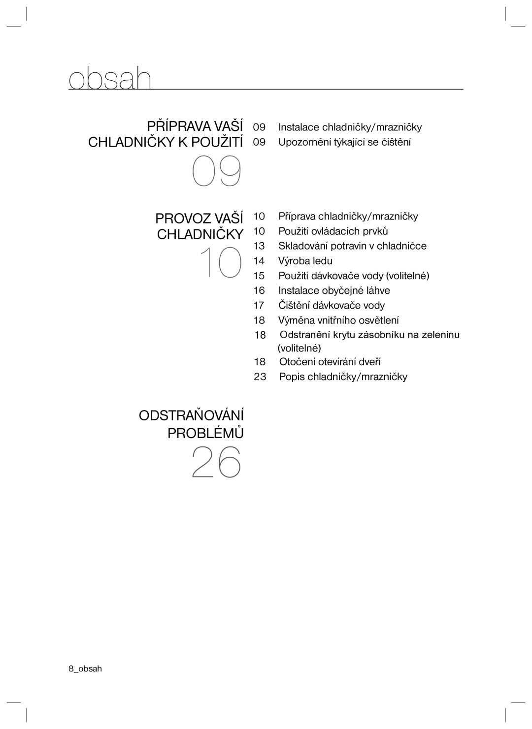 Samsung RL34SCPS1/XEO, RL34HGPS1/XEO manual Obsah 