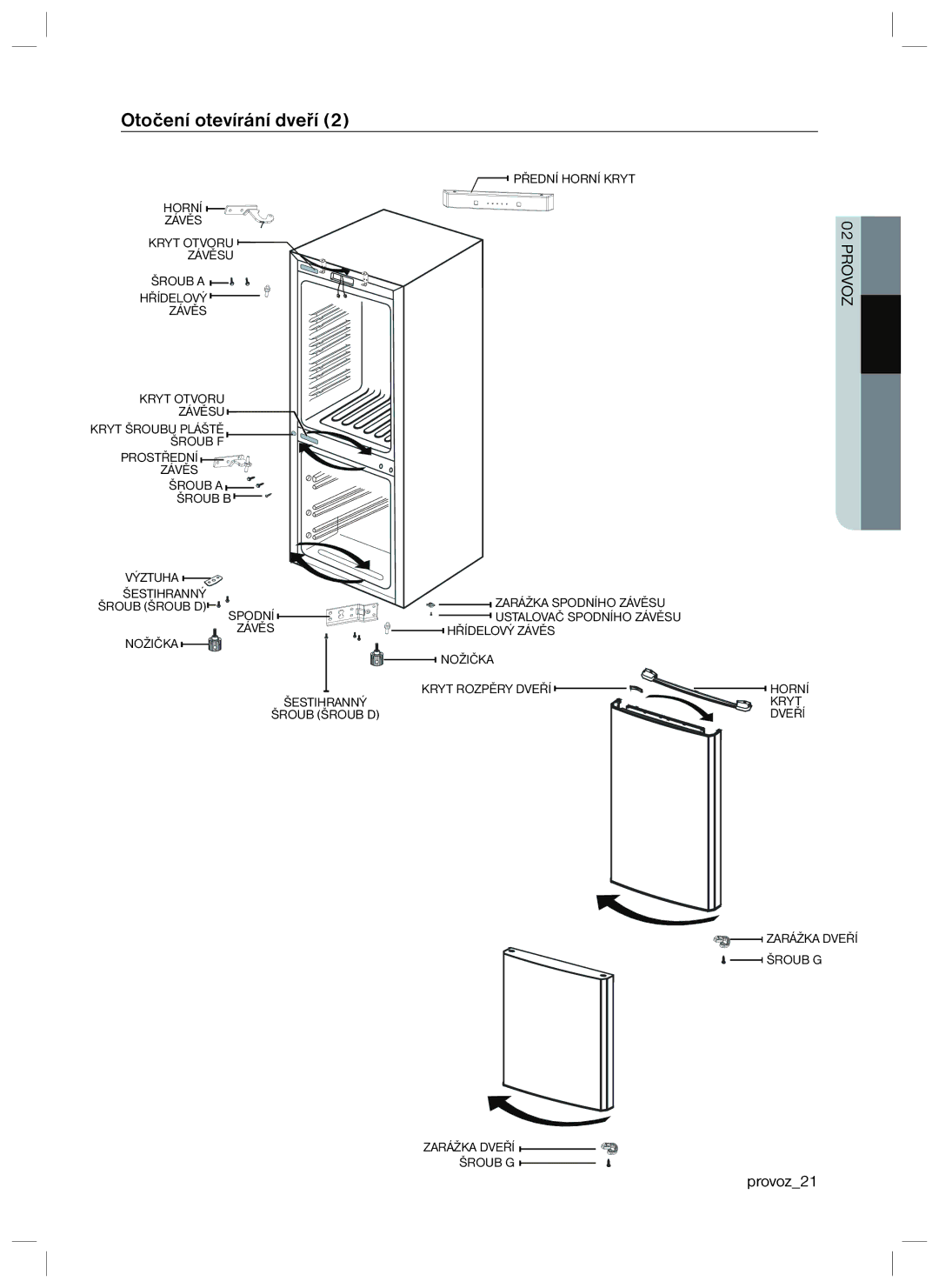 Samsung RL34SCPS1/XEO, RL34SCSW1/XEO, RL34SGSW1/XEO manual Provoz21 