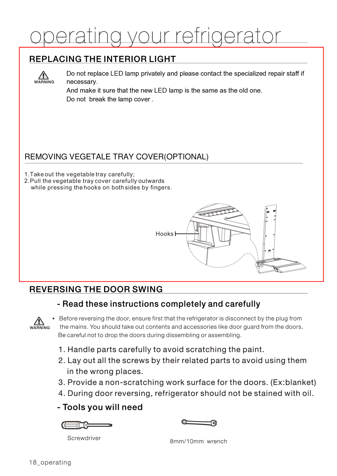 Samsung RL34HGPS1/XEO, RL34SCPS1/XEO, RL40HGPS1/XEG, RL40HGPS1/XEO manual Removing Vegetale Tray Coveroptional 