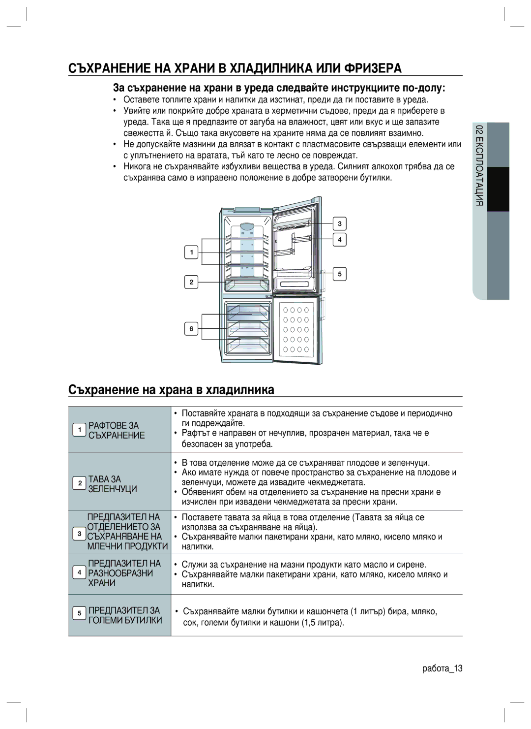 Samsung RL40SCPS1/EUR, RL34SGPS1/EUR manual Съхранение НА Храни В Хладилника ИЛИ Фризера, Съхранение на храна в хладилника 