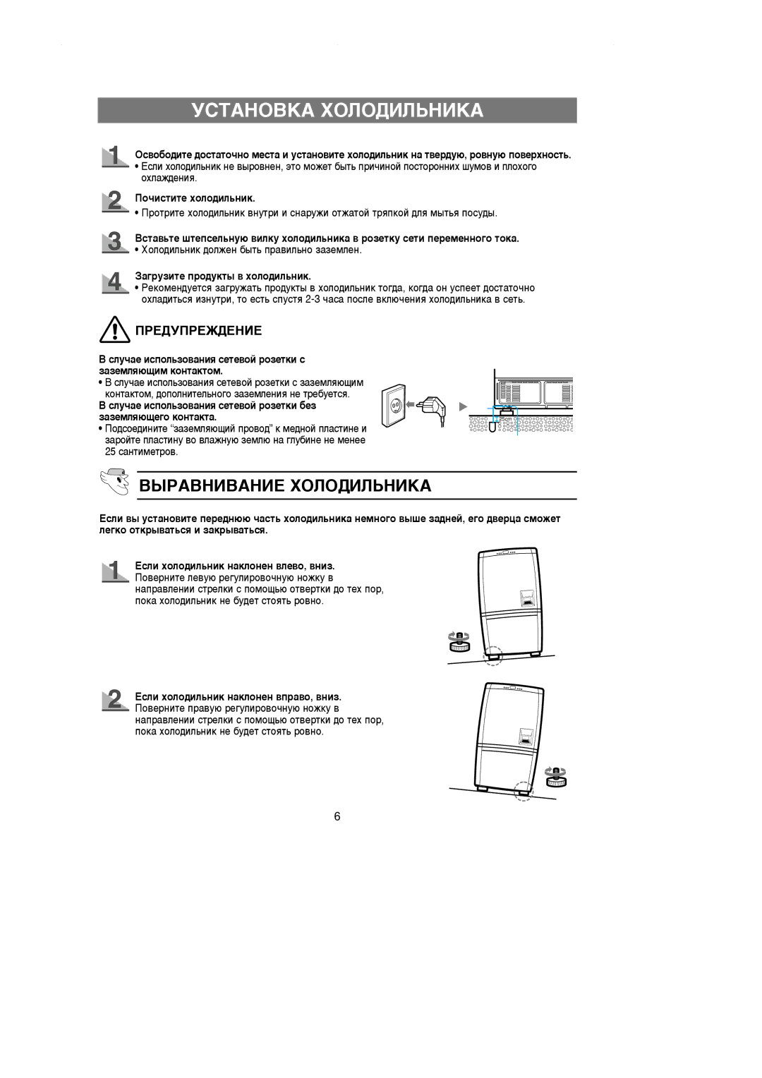 Samsung RL39EBSW1/BWT manual ÌëíÄçéÇäÄ ïéãéÑàãúçàäÄ, ÇõêÄÇçàÇÄçàÖ ïéãéÑàãúçàäÄ, ÈêÖÑìèêÖÜÑÖçàÖ, ÈÓ˜ËÒÚËÚÂ ıÓÎÓ‰ËÎ¸ÌËÍ 