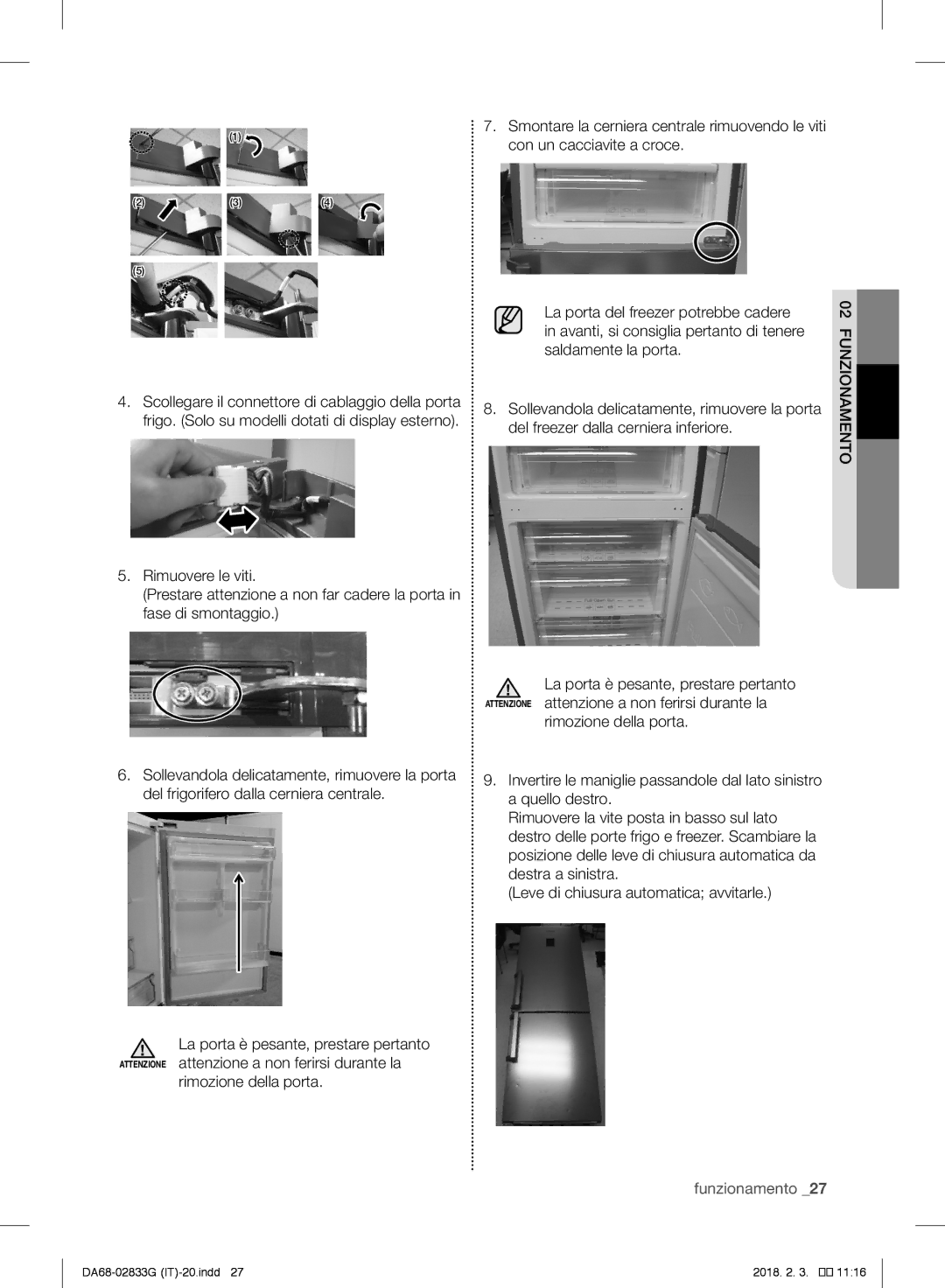 Samsung RB31FERNDEF/EF, RL37J5049B1/EG, RL29FEJNBSS/EG, RB37J5345SS/EF, RL37J5429SS/EG, RL33J3105SA/EG manual Funzionamento 