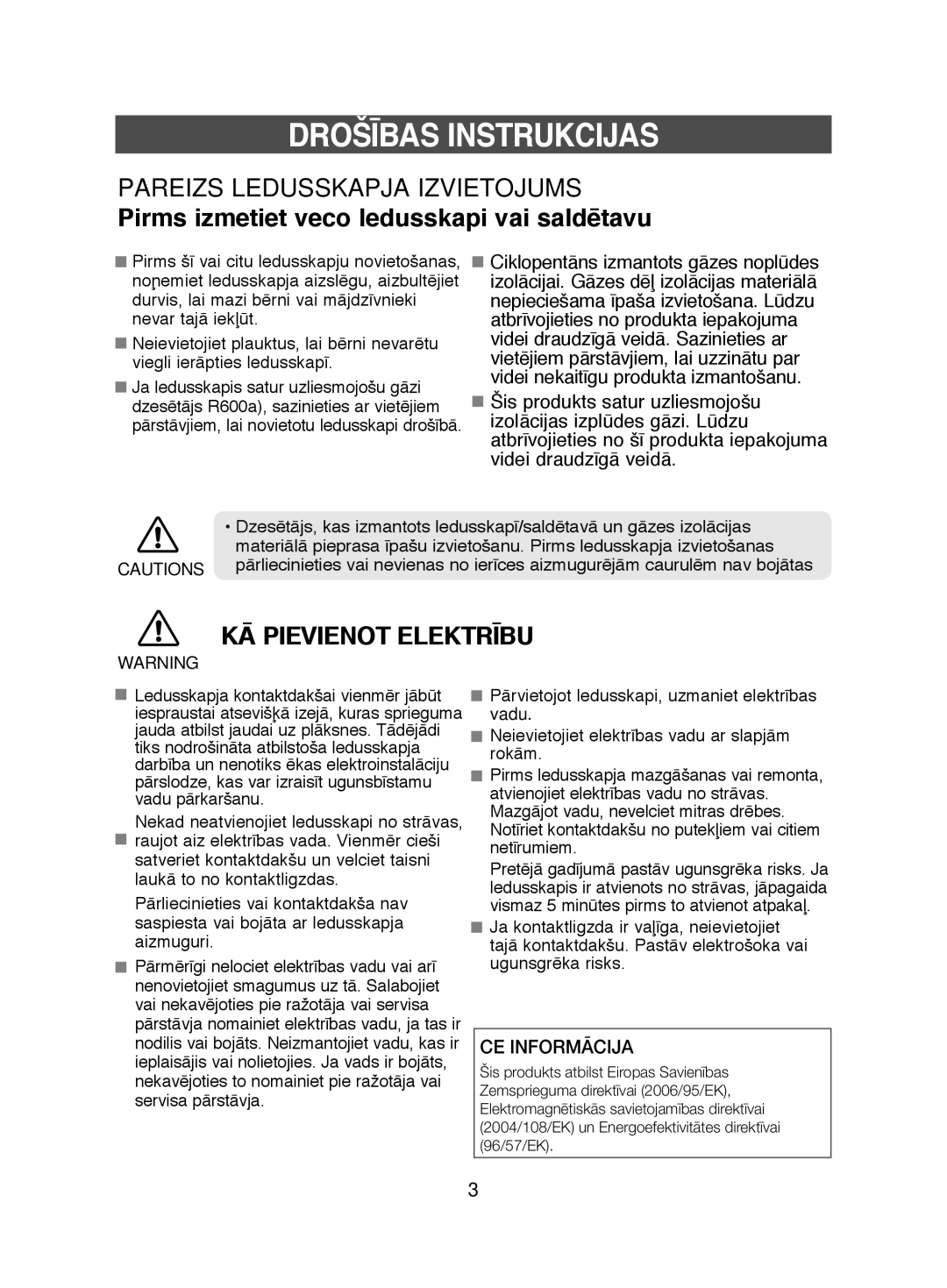 Samsung RL44SCSW1/BWT, RL38ECSW1/XEK, RL41ECPS1/XEK, RL38ECPS1/XEK, RL41SBSW1/BWT, RL44ECIH1/XEK manual KÅ Pievienot ELEKTR±BU 