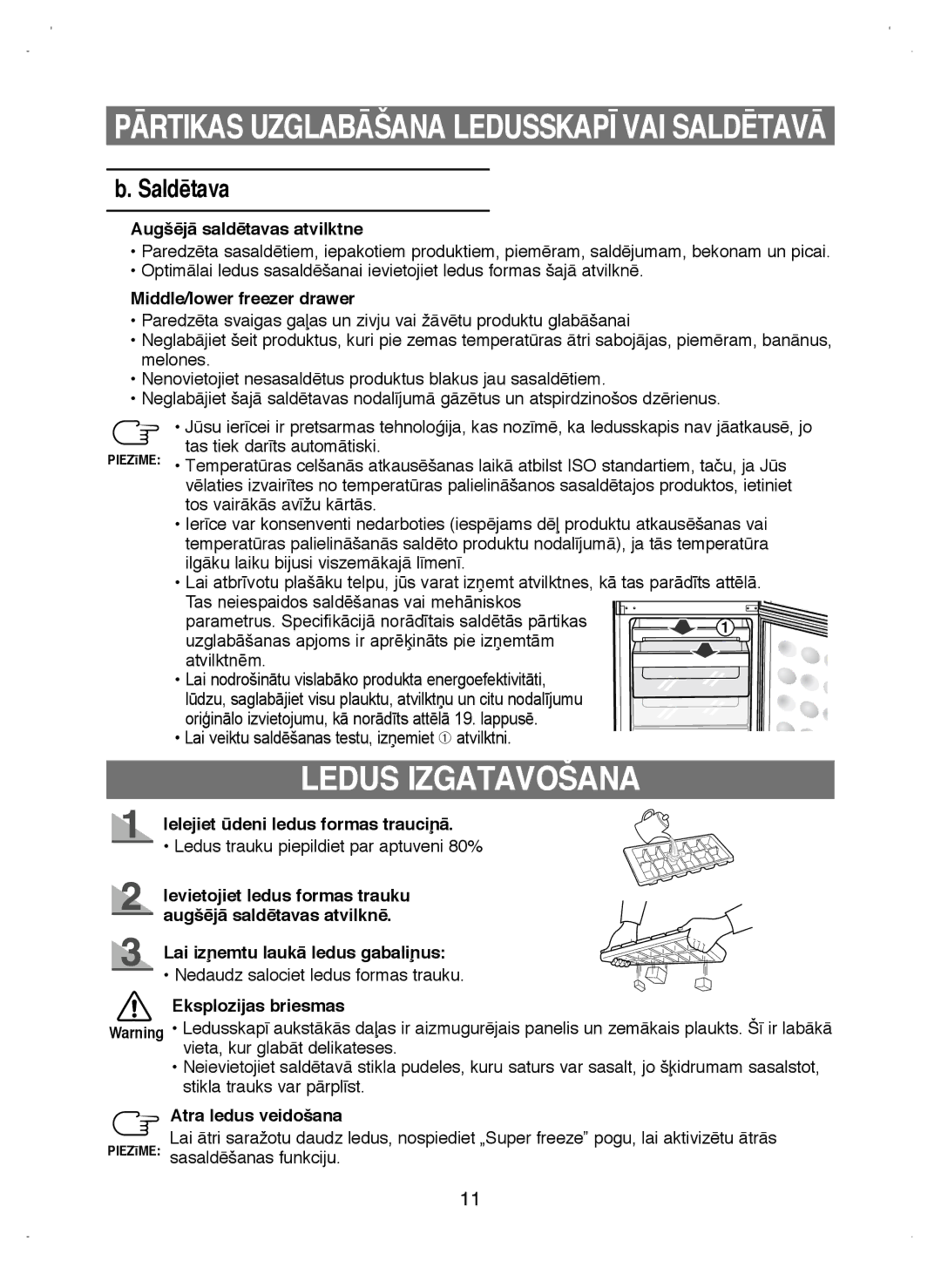 Samsung RL38ECSW1/XEK manual Ledus Izgatavošana, Saldïtava 