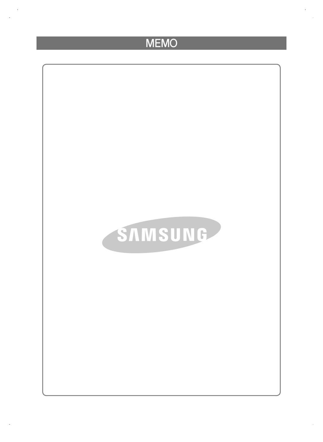 Samsung RL38ECSW1/XEK manual Memo 