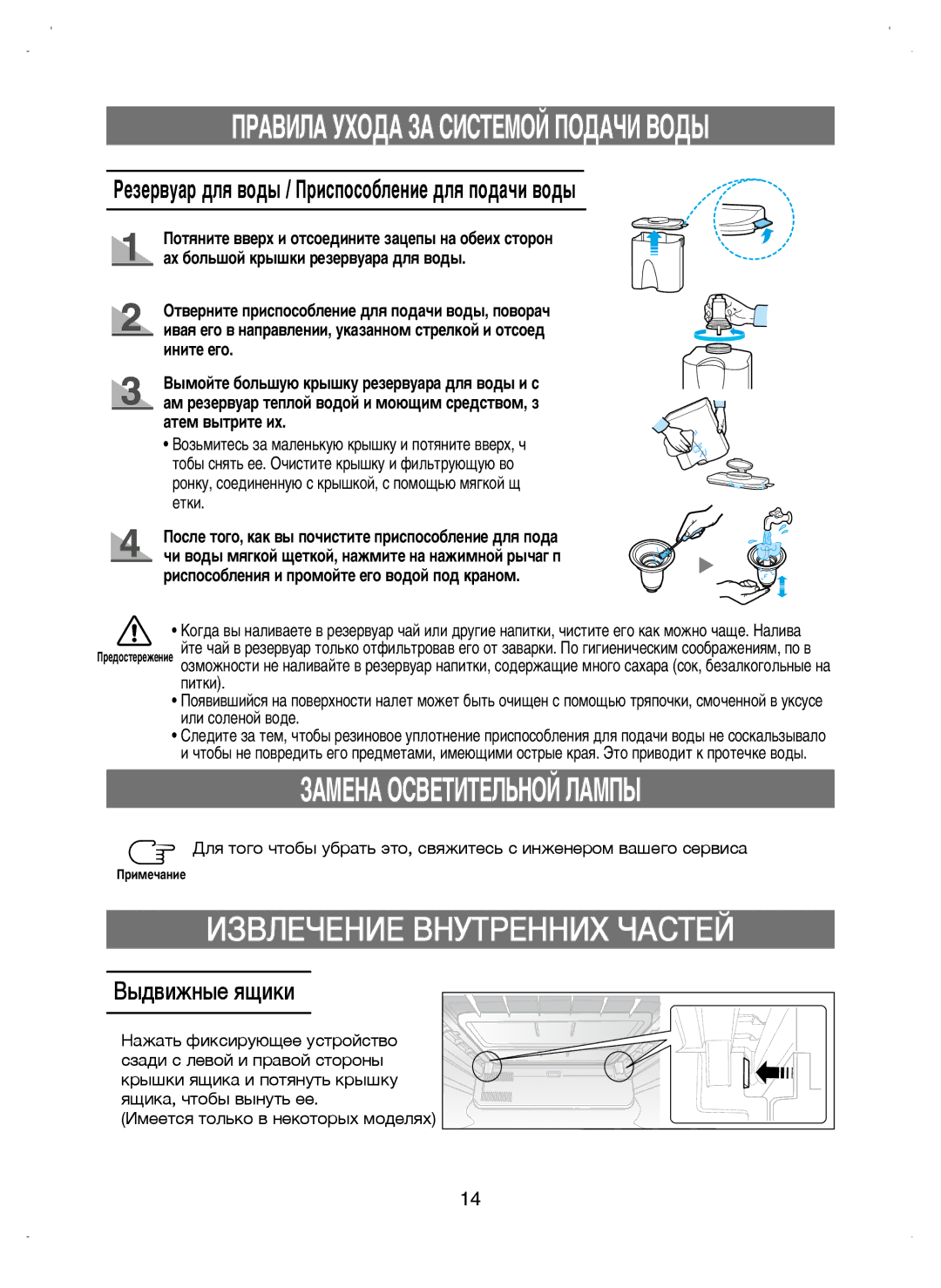 Samsung RL38ECSW1/XEK manual ÁÄåÖçÄ éëÇÖíàíÖãúçéâ ãÄåèõ, ÊÂÁÂ‚Û‡ ‰Îﬂ ‚Ó‰˚ / èËÒÔÓÒÓ·ÎÂÌËÂ ‰Îﬂ ÔÓ‰‡˜Ë ‚Ó‰˚ 