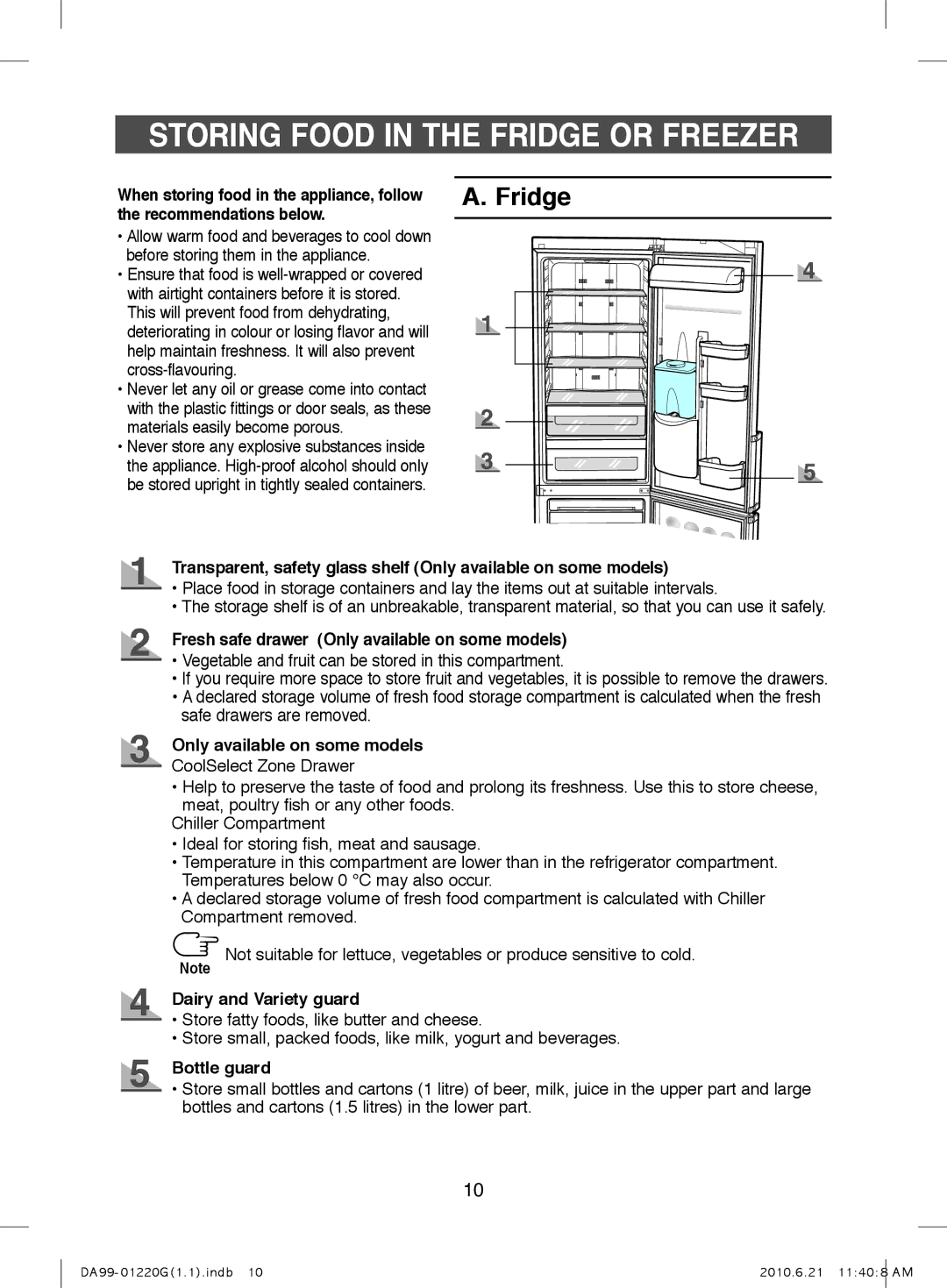 Samsung RL44QGIS2/XET, RL38HGPS2/XEG, RL38HGPS1/XEG, RL44ECPS1/XET, RL41SBPS1/XET manual Storing Food in the Fridge or Freezer 