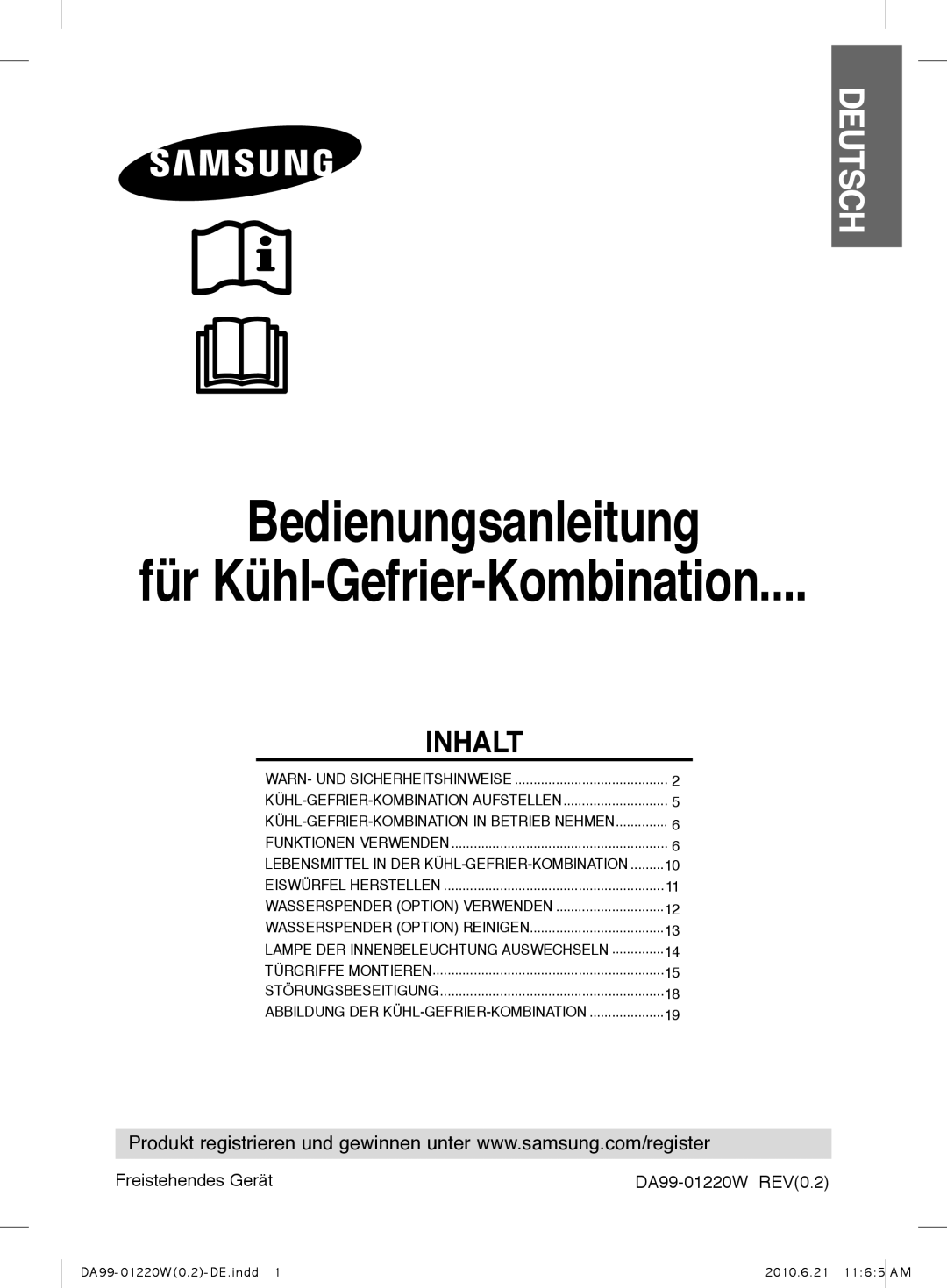 Samsung RL38HGPS1/XEG, RL38HGPS2/XEG, RL44ECPS1/XET, RL41SBPS1/XET, RL41HGSW1/XET manual OWNER’S Instructions, English 