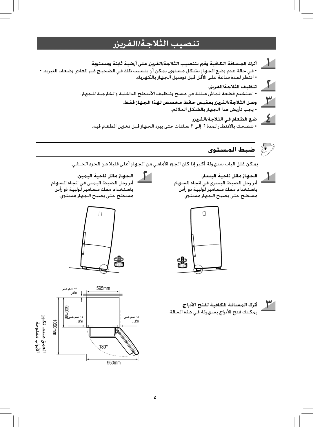 Samsung RL38SBPS1/FAL رزيرفلا/ةجلاثلا بيصنت, رزيرفلا/ةجلاثلا فيظنت, طقف زاهجلا اذهل صصخم طئاح سبقمب رزيرفلا/ةجلاثلا لصو 