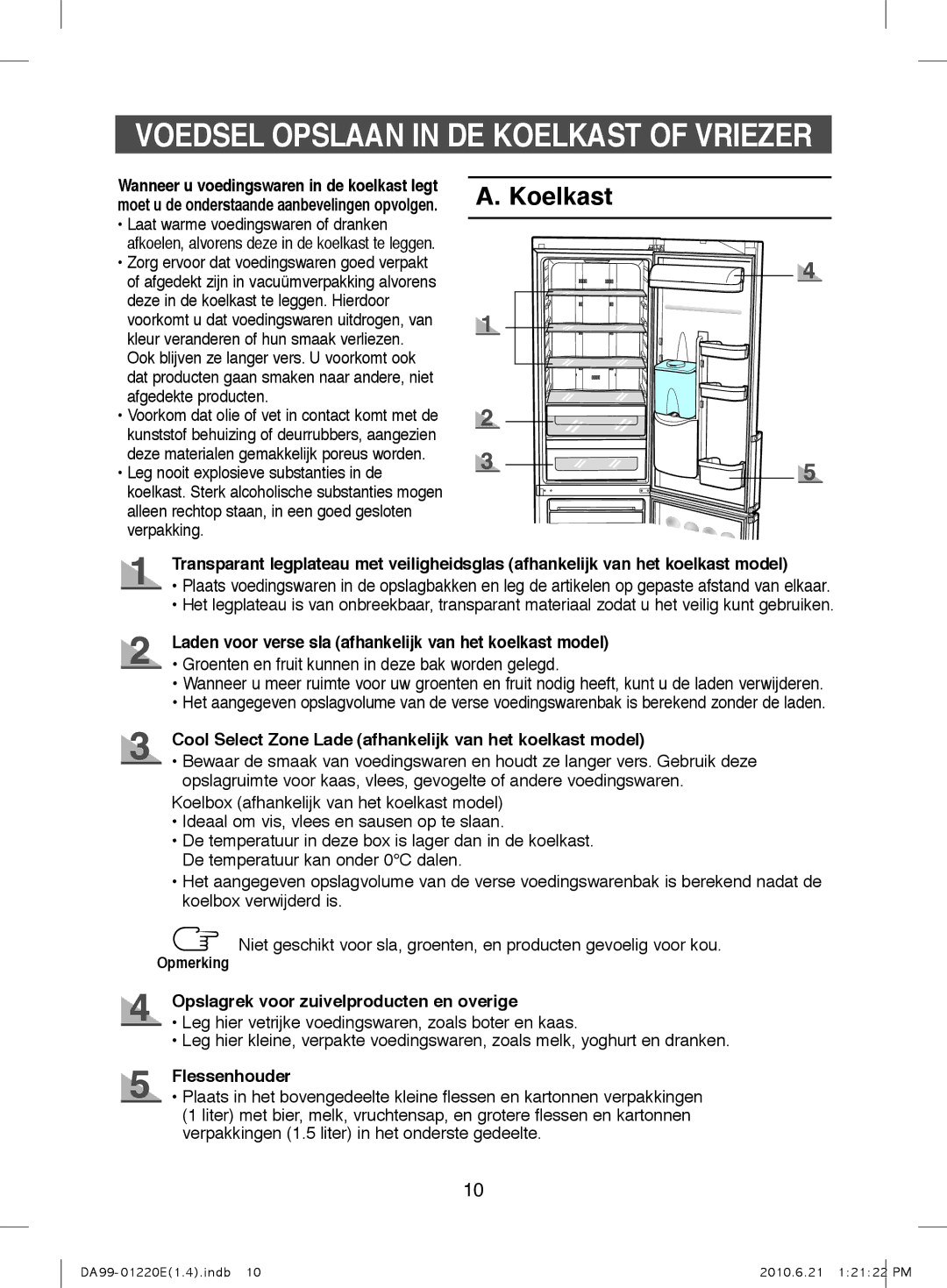 Samsung RL38HCIS1/XEN, RL38SBSW1/XEG manual Koelkast, Laden voor verse sla afhankelijk van het koelkast model, Flessenhouder 