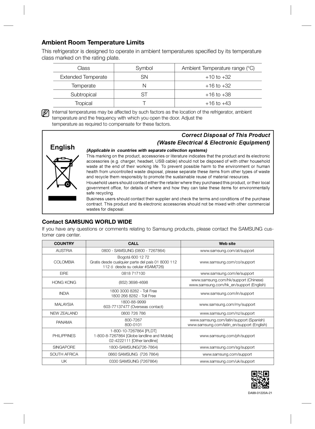 Samsung RL41WGTB1/XEG, RL38SBSW1/XEG, RL41WGPS1/XEG, RL41SBTB1/XEU, RL38SBPS1/XEG, RL44QEUS1/XEG, RL38SBTB1/XEG manual English 