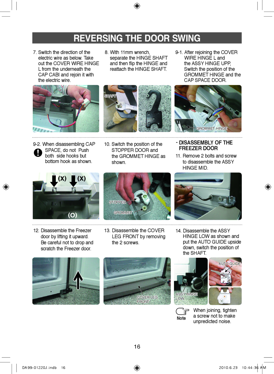 Samsung RL41WCPS1/XEH, RL38SBSW1/XET, RL41SBSW1/XES, RL41WCSW1/BUL, RL41WCPS1/BUL Freezer Door, CAP Space Door, Hinge MID 