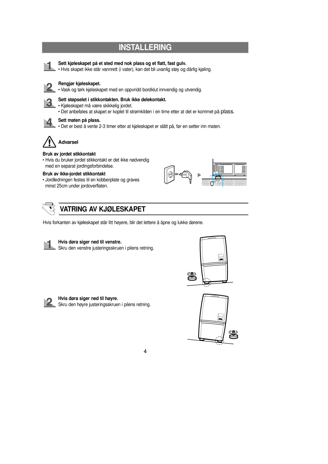 Samsung RL39WBSM1/XEE, RL39EBSW1/XEE, RL39EBSM1/XEE manual Installering 