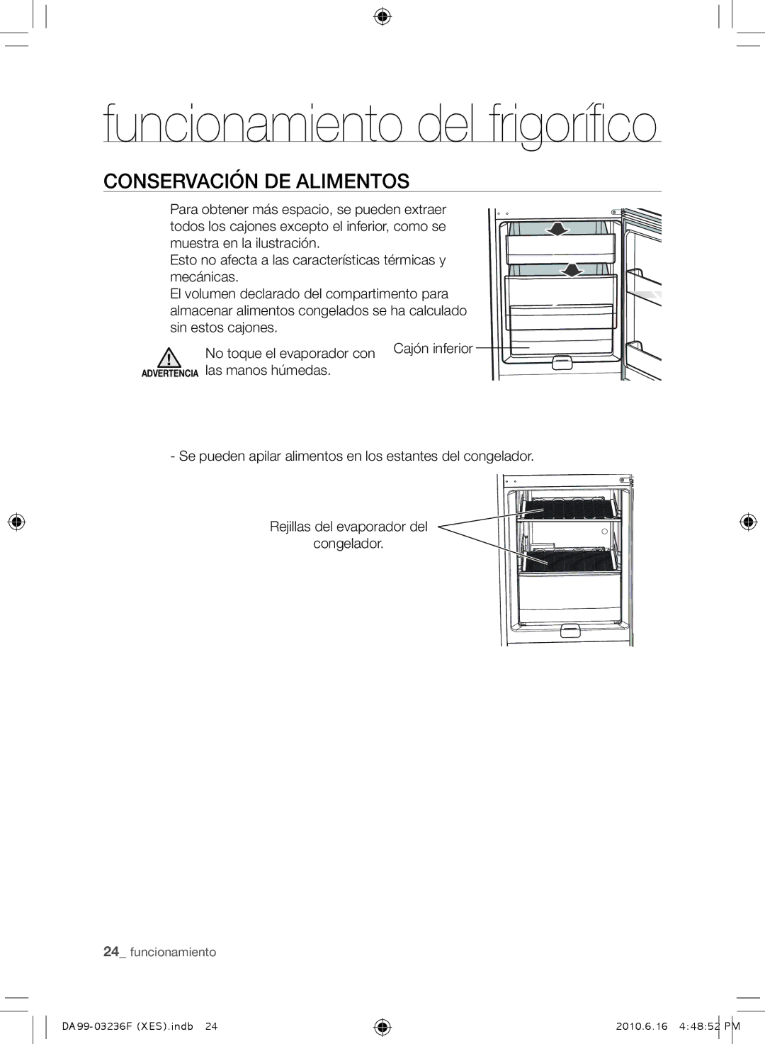 Samsung RL39THCTS1/XES, RL23THCTS1/XEG, RL39TRCMG1/XEF, RL39THCMG1/XEF, RL23THCTS1/XES, RL39THCSW1/XES manual Cajón inferior 