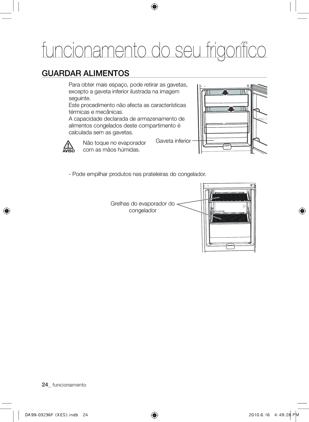 Samsung RL23THCTS1/XES, RL39THCTS1/XES, RL23THCTS1/XEG, RL39TRCMG1/XEF, RL39THCMG1/XEF, RL39THCSW1/XES manual Gaveta inferior 