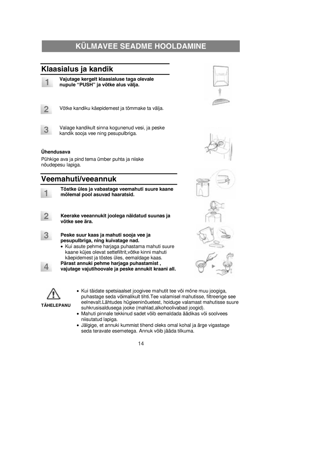 Samsung RL39EBSW1/XEK, RL39WBMS1/XEK, RL36EBSW1/XEK, RL36SBSW1/XEK, RL39SBSW1/XEK manual Külmavee Seadme Hooldamine, Ühendusava 