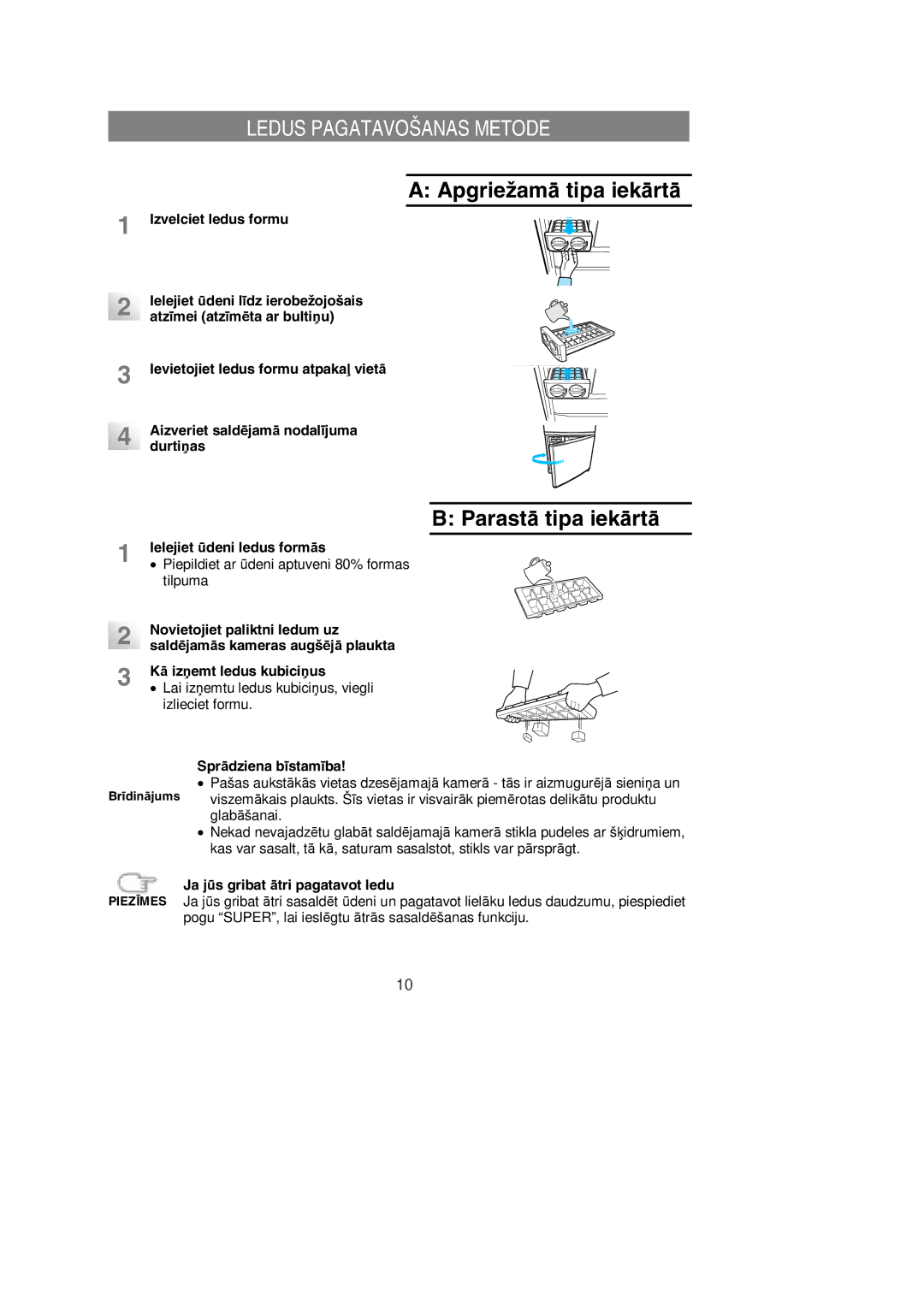 Samsung RL39WBMS1/XEK, RL36EBSW1/XEK, RL36SBSW1/XEK, RL39SBSW1/XEK, RL39EBSW1/XEK manual Parastā tipa iekārtā 