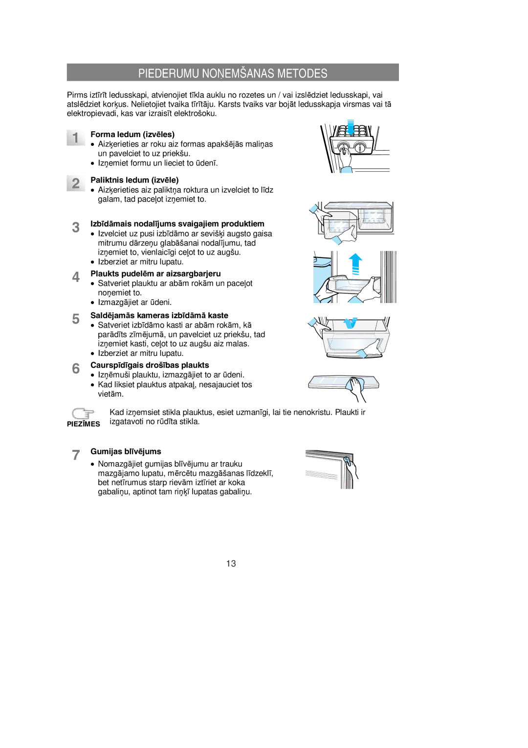 Samsung RL39SBSW1/XEK, RL39WBMS1/XEK, RL36EBSW1/XEK, RL36SBSW1/XEK, RL39EBSW1/XEK manual Piederumu Noņemšanas Metodes 