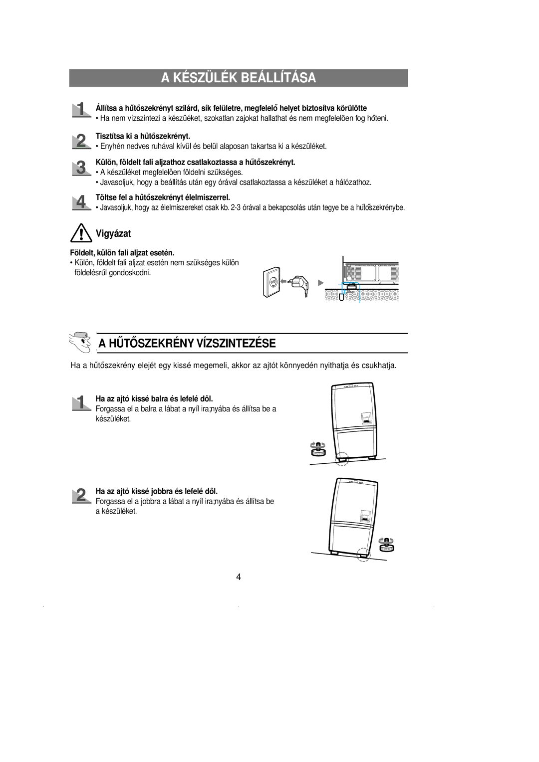 Samsung RL39WBSM1/XEH, RL39WBSM1/XEG, RL36SBSW1/XEH, RL39SBSW1/XES, RL39WBSM1/BUL, RL39SBSW1/XEH manual Készülék Beállítása 