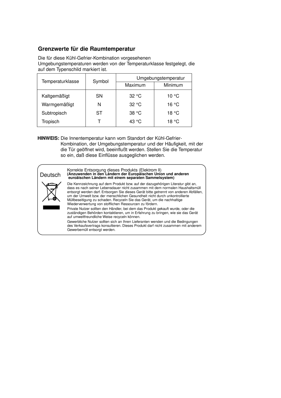 Samsung RL39WBSM2/XEG, RL39WBSM1/XET, RL36SBSM1/XEG, RL39WBSM1/XEG, RL39WBSW2/XEG manual Deutsch 