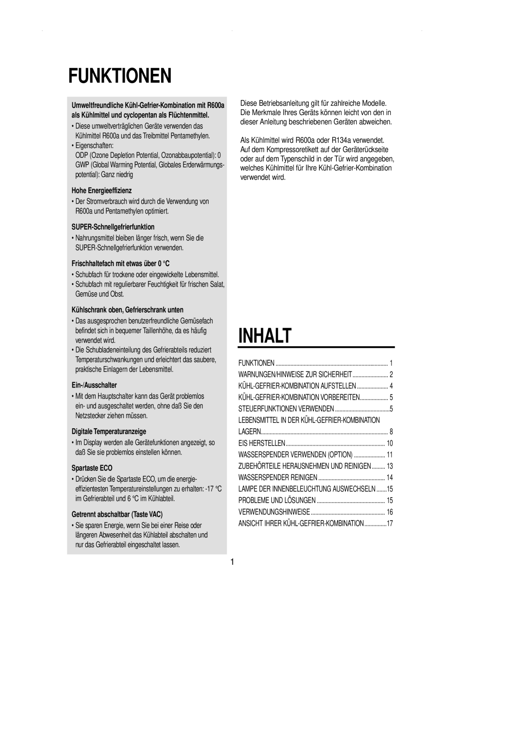 Samsung RL39WBSM1/XEG manual Hohe Energieeffizienz, SUPER-Schnellgefrierfunktion, Frischhaltefach mit etwas über 0 C 