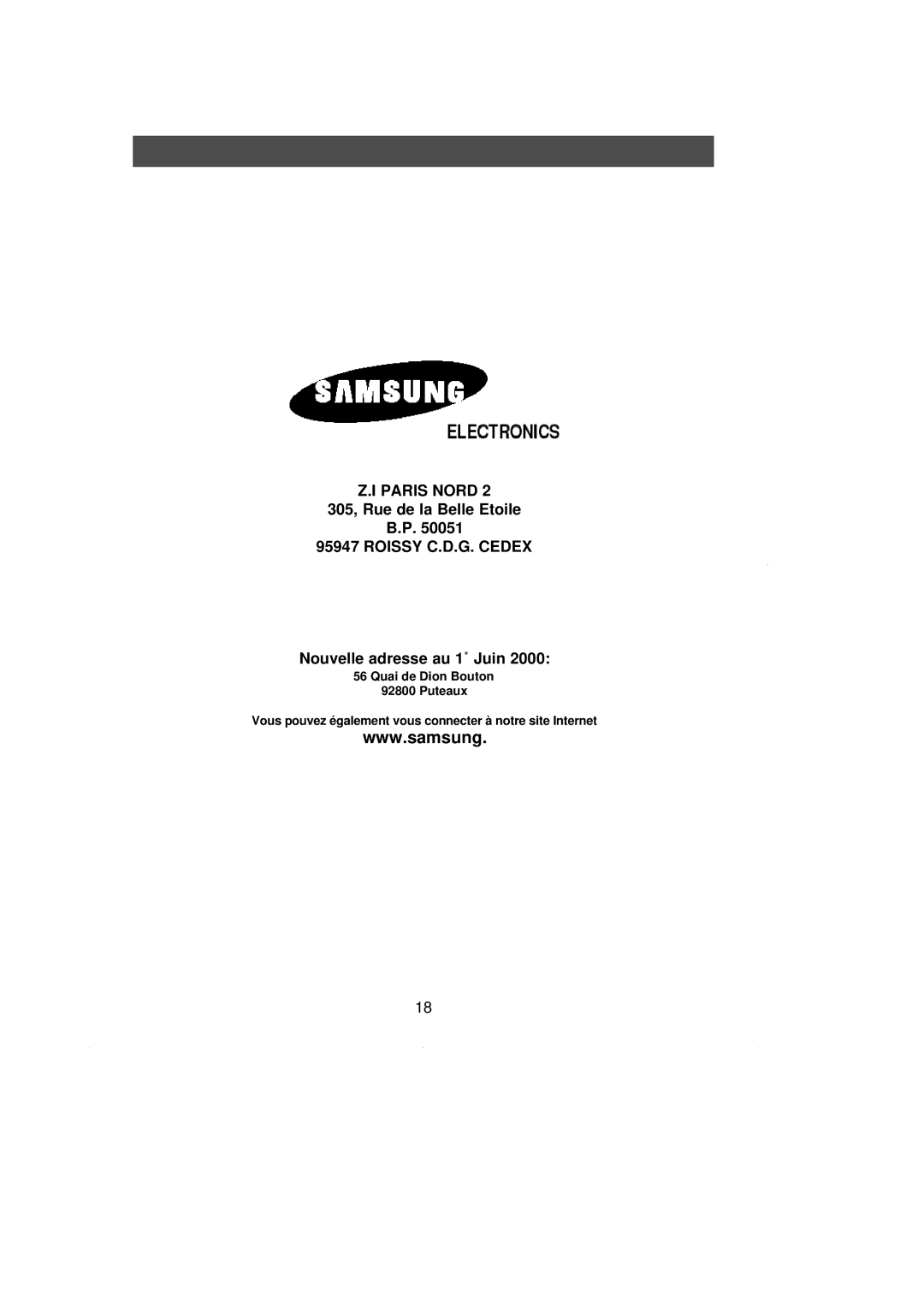 Samsung RL36EBSW1/XEF, RL39WBSW1/CAH, RL38SBSW1/XEF, RL39WBMS1/XEF, RL36SBSW1/CAF, RL39WBSW1/CAF, RL36SBSW1/CAH manual Paris Nord 