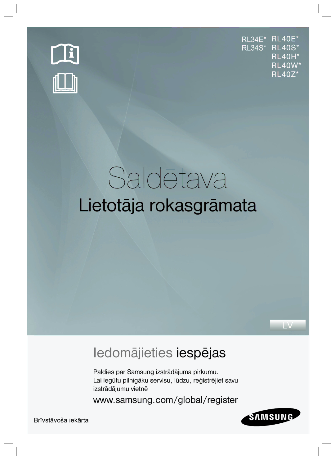 Samsung RL40ECPS1/BWT, RL40EGSW1/BWT, RL40EGPS1/BWT, RL34ECTS1/XEO, RL34ECTS1/BWT, RL34ECVB1/XEO manual Saldētava 