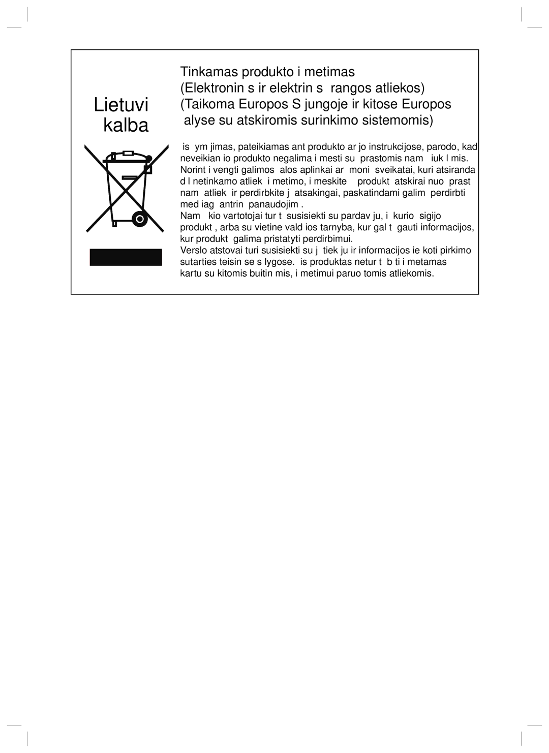 Samsung RL40EGPS1/BWT, RL40EGSW1/BWT, RL40ECPS1/BWT, RL40SCMB1/BWT manual Lietuvių Kalba 