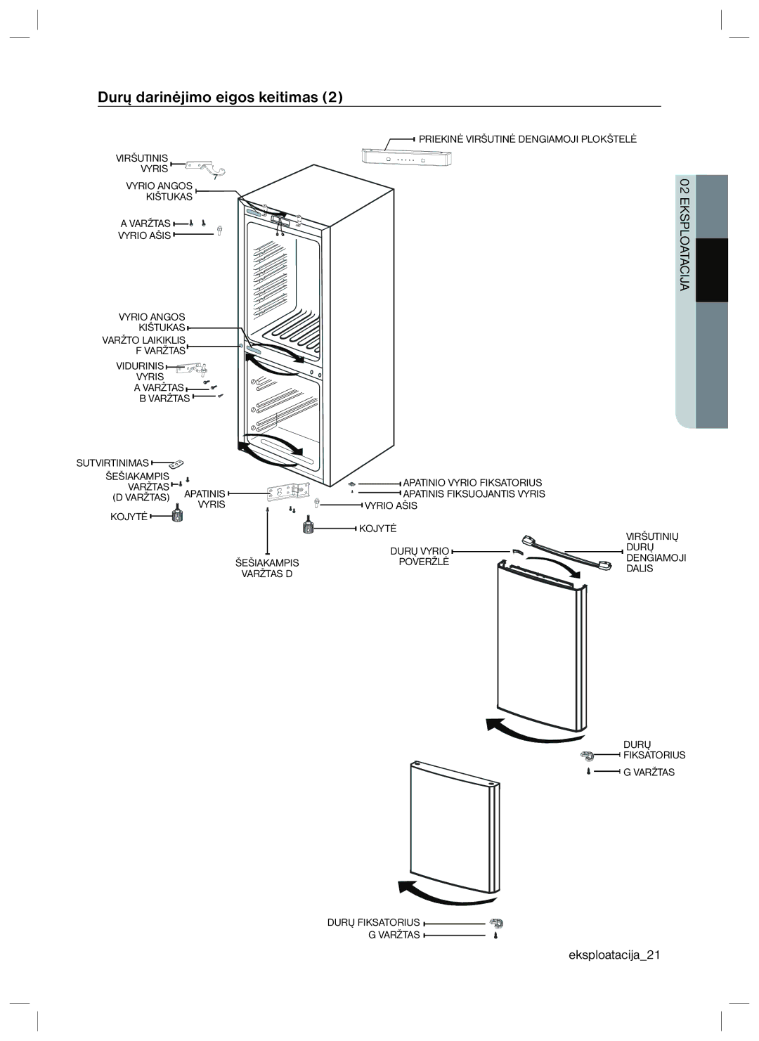 Samsung RL40ECPS1/BWT, RL40EGSW1/BWT, RL40SCMB1/BWT, RL40EGPS1/BWT manual Eksploatacija21 